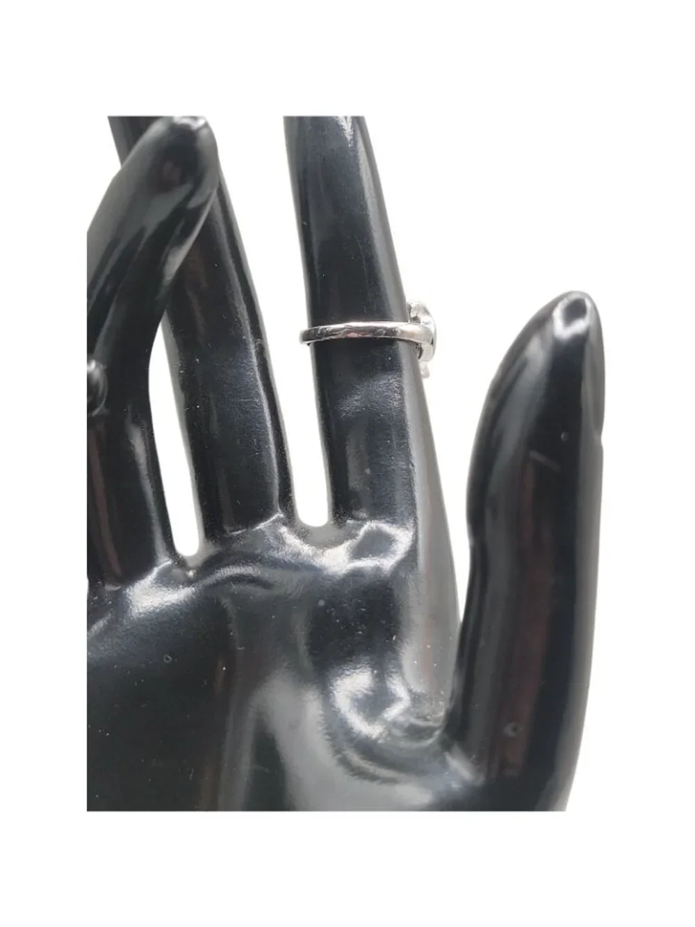 Purple Moonstone Ring Silver Plated Ladies Size 5.5 Heart Side Accents Vintage - Picture 6 of 16